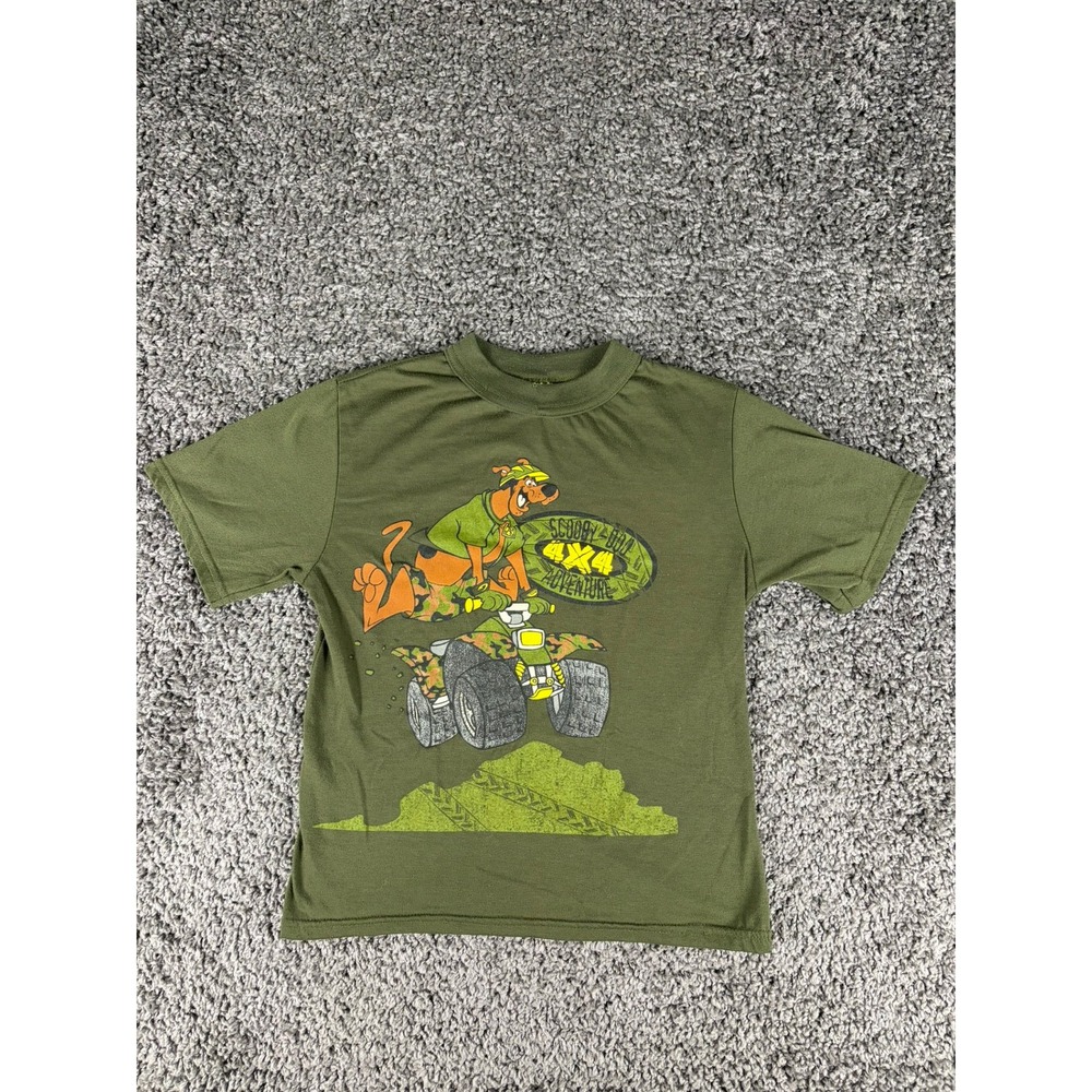 Vintage Scooby-Doo 4x4 Adventure Shirt Kids 10-12 Green Wormser Cartoon Network